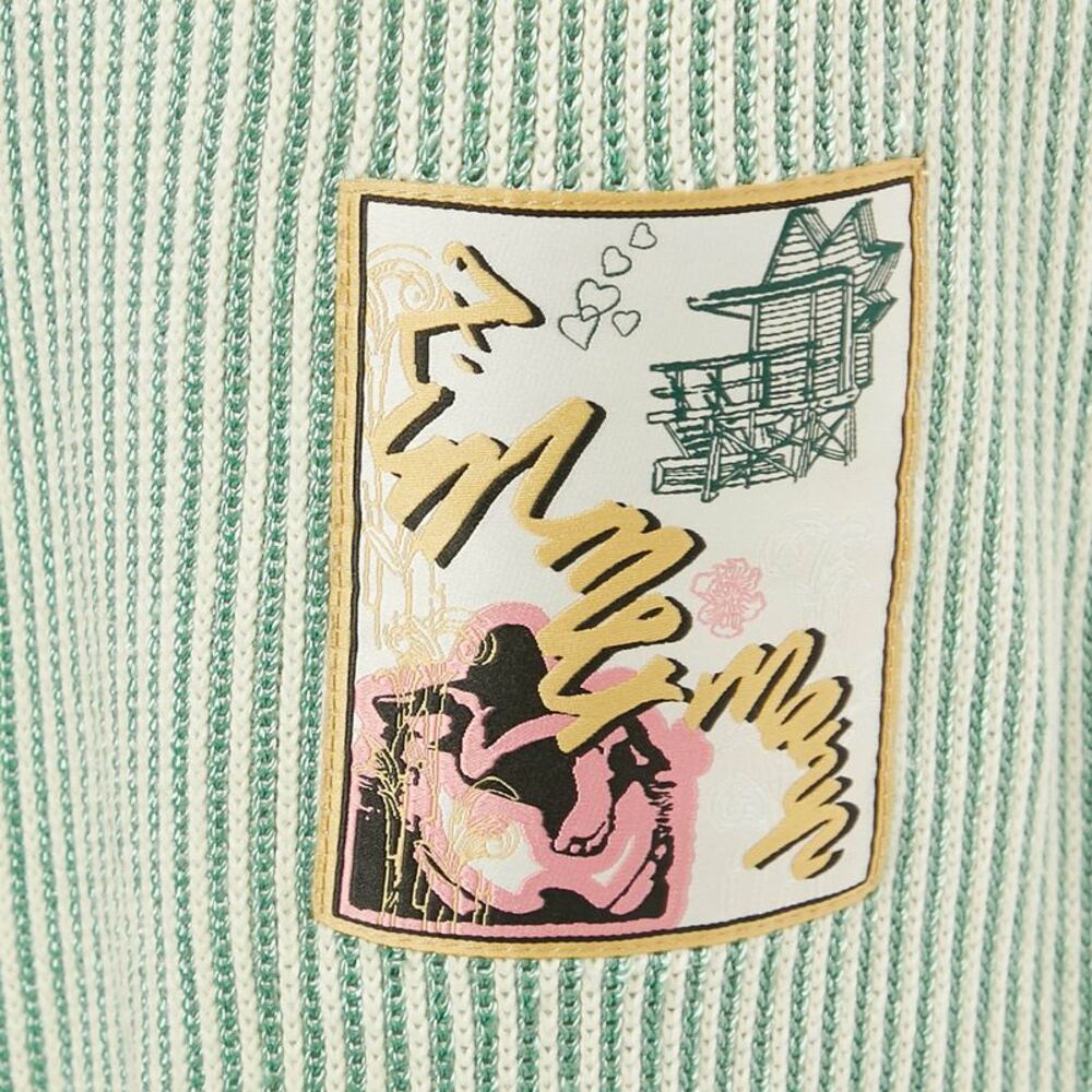 Zimmermann Green/white Acacia Stripe Knit Hooded Mini Dress L - Picture 4 of 7